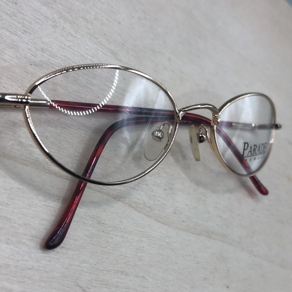 Parade 1507 Gold Red Brown Eyeglasses Frame 49-18-135